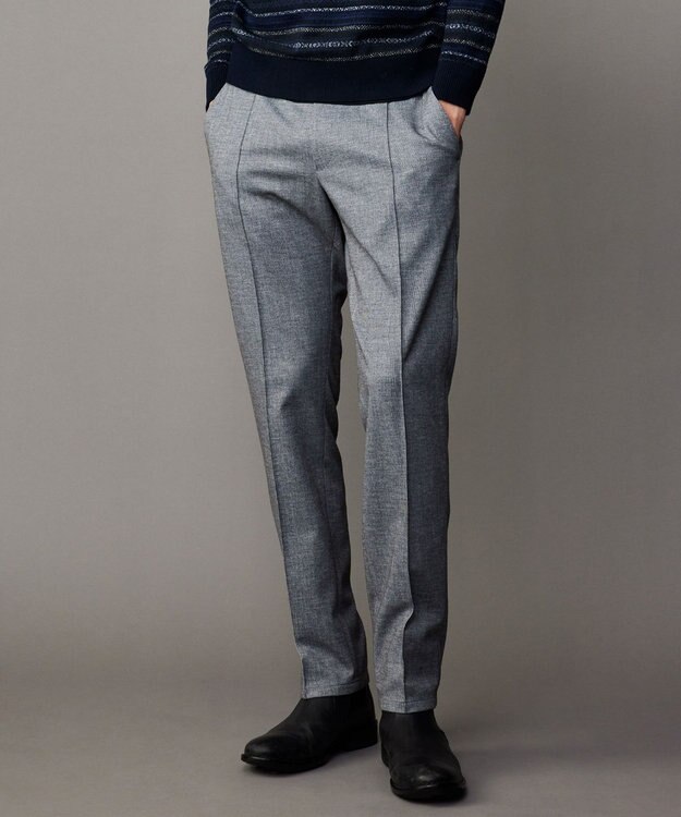 JOSEPH ABBOUD 【ウエストも伸びる！/ストレッチ/弱撥水】フランネルジャージ コンフォートパンツ ライトグレー系