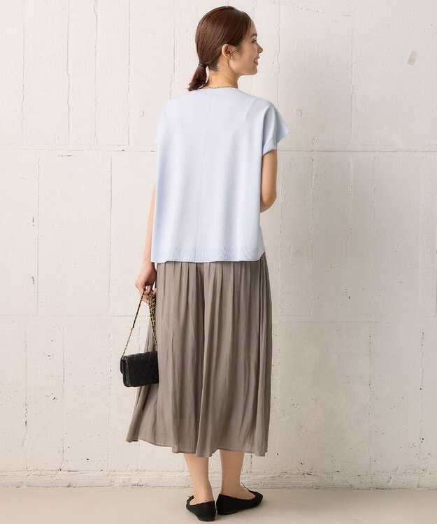 組曲 【WEB限定】Tシャツライク サマーニット サックスブルー系