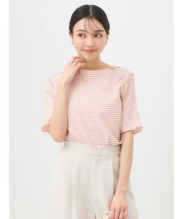 earth music&ecology ギンガムメロープルオーバー Pink