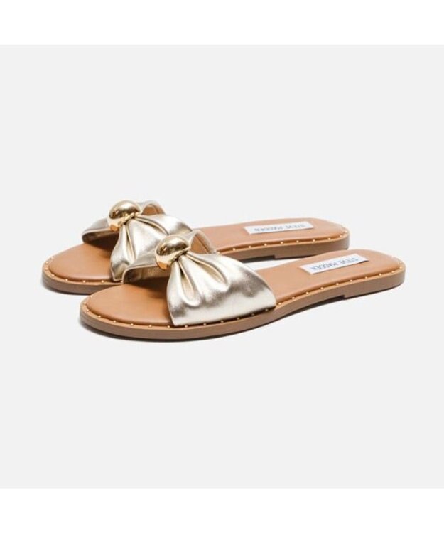 STEVE MADDEN DISPYギャザーリボンフラットサンダル ゴールド