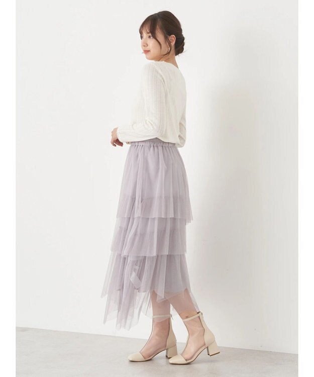 earth music&ecology アイレットジャガードタイトプルオーバー Ivory