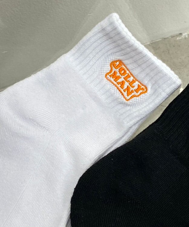 WEGO カラーロゴアンクルソックス オレンジ