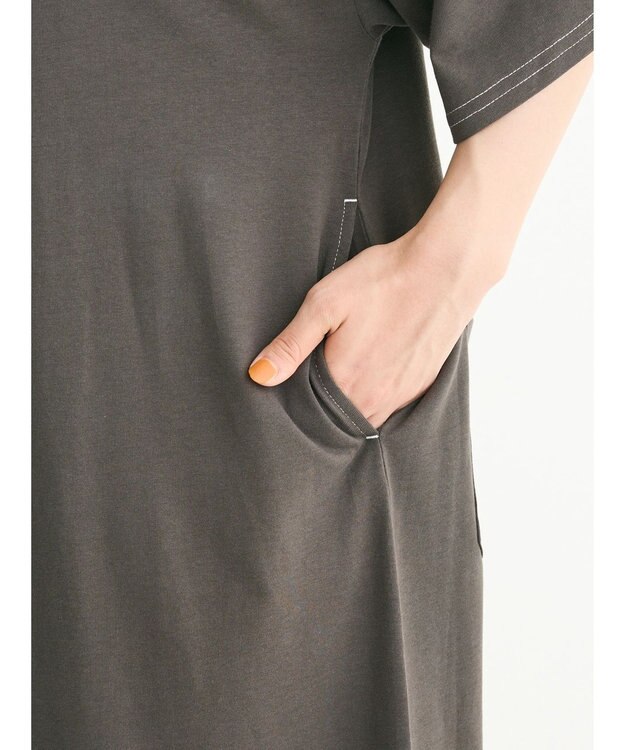 Green Parks ・ＳＵＧＡＲ　ＳＰＯＯＮ【ＣＯＯＬ】ステッチＴＥＥワンピ Charcoal Gray