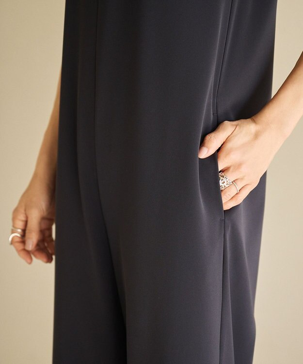 #Newans 【セレモニーにも】美シルエットオールインワン ネイビー