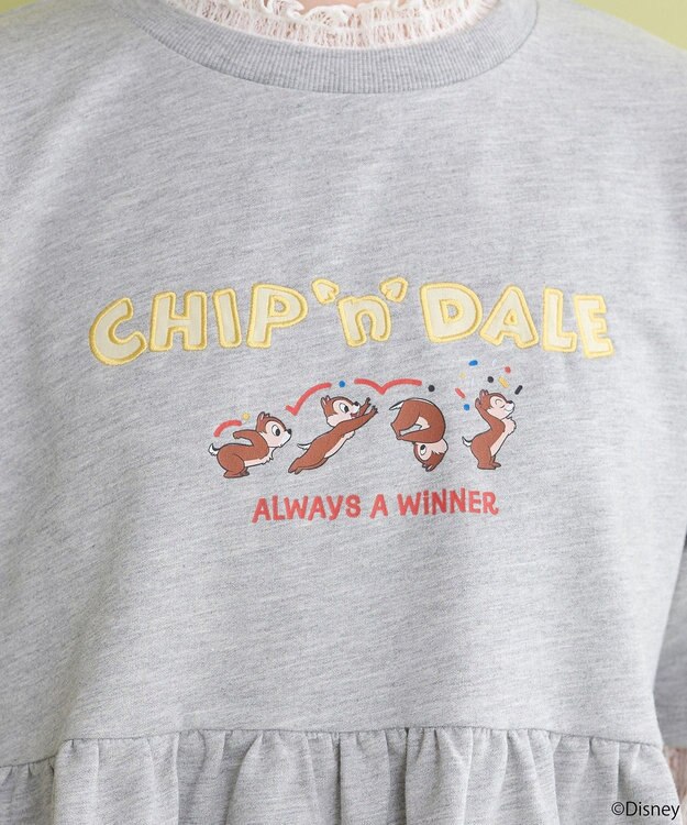 earth music&ecology チップ＆デール／フリル裏毛プルオーバー Gray Mixture