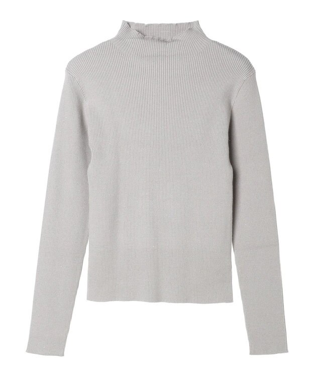 earth music&ecology ハイネックラメニットプルオーバー Gray