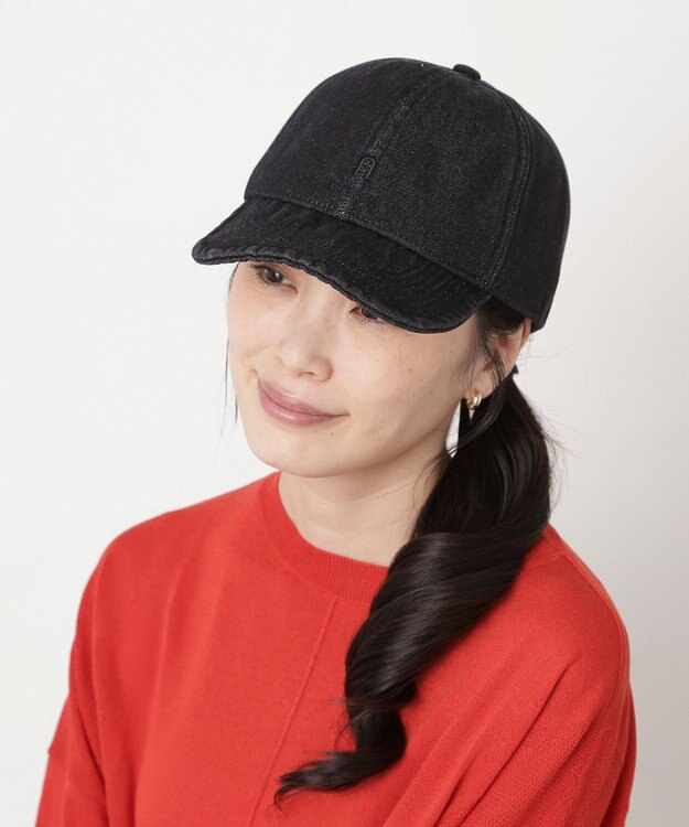 MOONBAT FURLA(フルラ)デニムキャップ  UVカット 帽子 ブラック