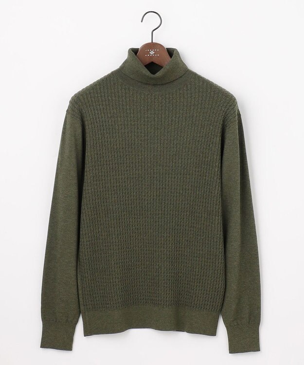 JOSEPH ABBOUD 【チクチクしない/3シーズン対応/サスティナブル】SNOWYタートルネック ニット カーキ系