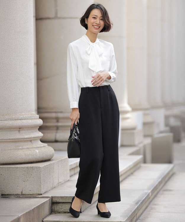 J.PRESS LADIES S ヌーディスバックサテン ブラウス オフ系