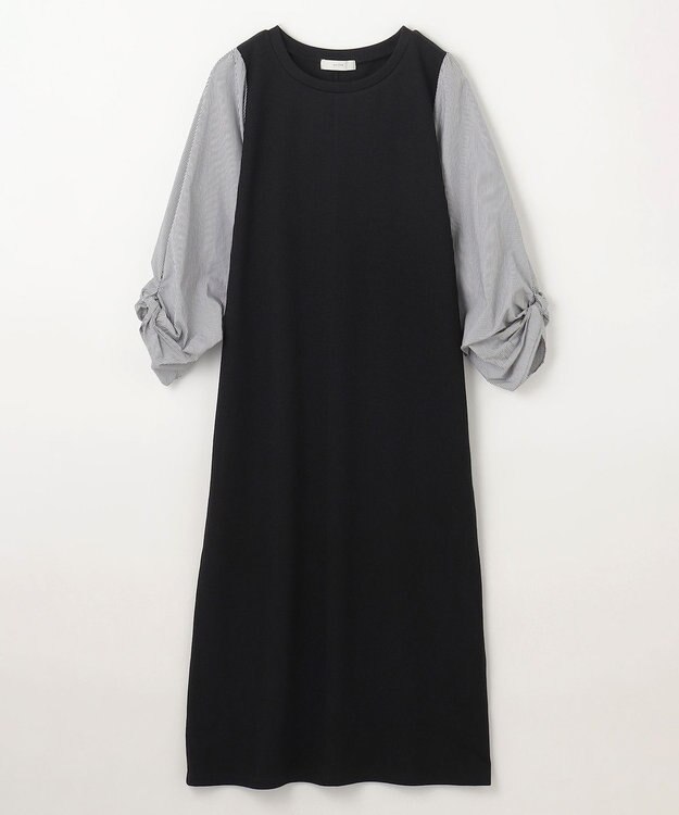 ANY コンビネーションワンピース ブラック×ストライプ