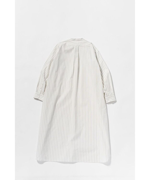 LENO STRIPE SHIRTS DRESS / ストライプシャツドレス WHITE STRIPE