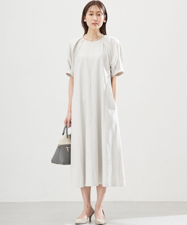 組曲 L リネンレーヨン ワンピース グレージュ系