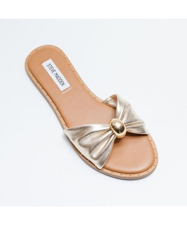 STEVE MADDEN DISPYギャザーリボンフラットサンダル ゴールド