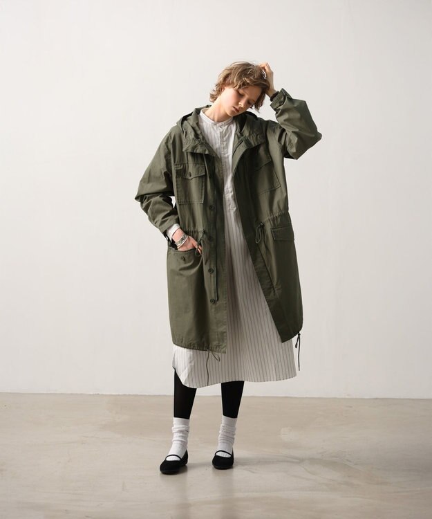 LENO STRIPE SHIRTS DRESS / ストライプシャツドレス WHITE STRIPE