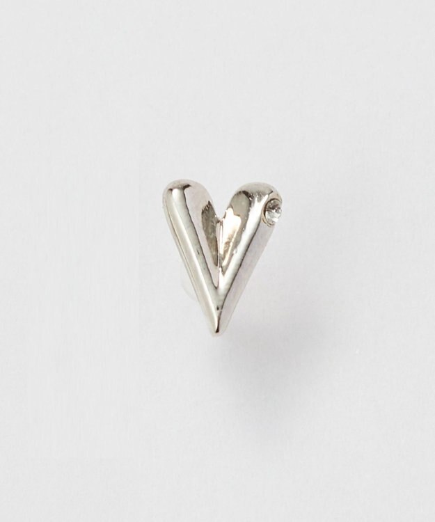 Phoebe 【金属アレルギー対応】ハートリーフセラミックピアス　シルバー/ニッケルフリー（片耳） シルバー