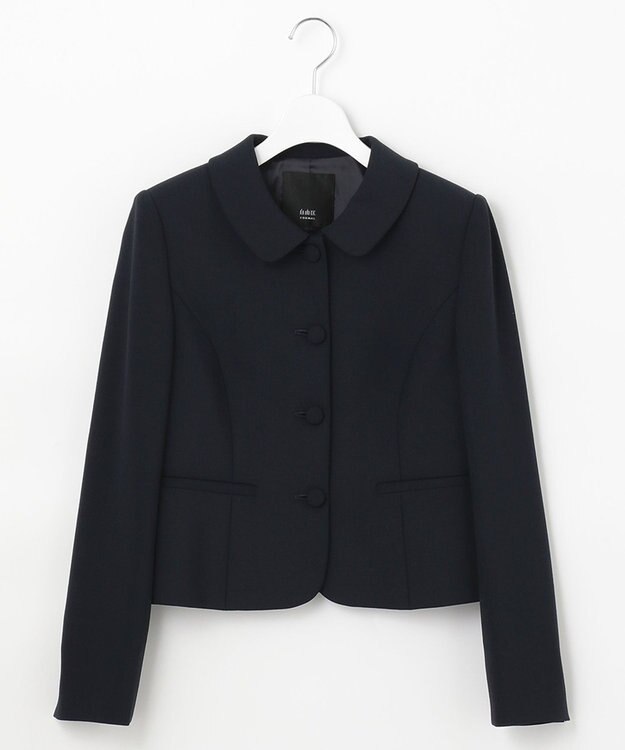 自由区 FORMAL 【お受験/セレモニーに】濃紺 洗える/ストレッチ ワンピース＋ジャケット ネイビー系