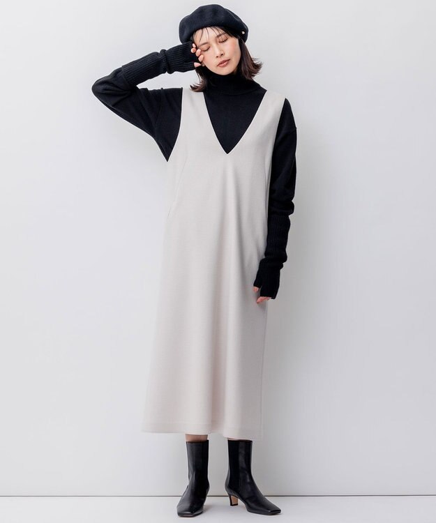 23区 S ウールミルドジャージー ジャンパースカート ベージュ系