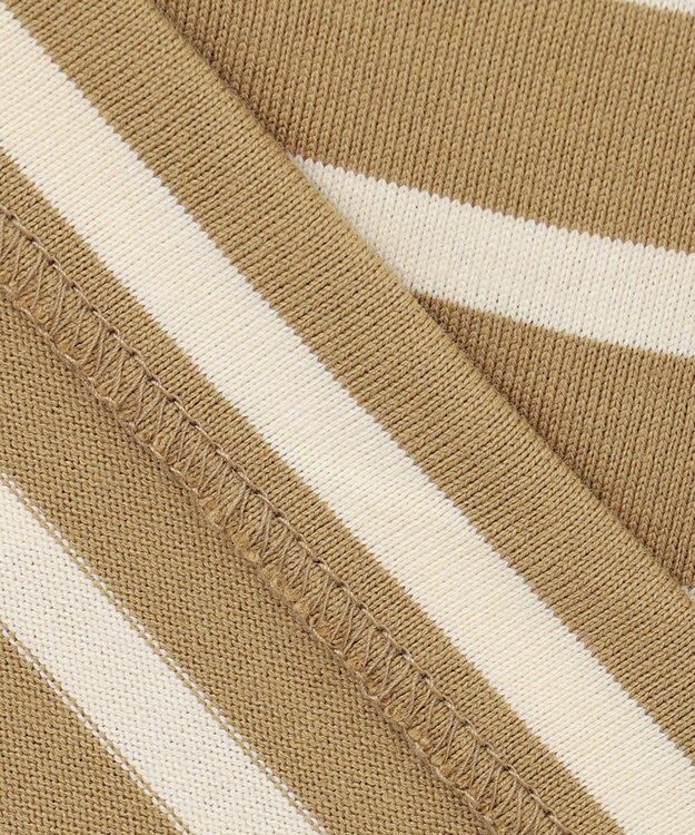 J.PRESS MEN 【J.PRESS USA】ボーダー刺繍ロングＴシャツ ベージュ系1