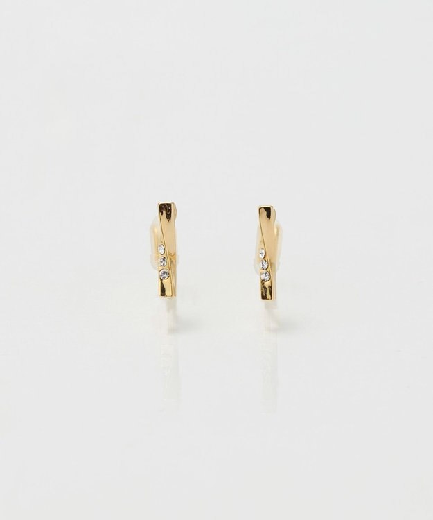 Phoebe 【金属アレルギー対応】【痛くないシリーズ】ツイストバービジューライトフィットイヤリング　ゴールド ゴールド