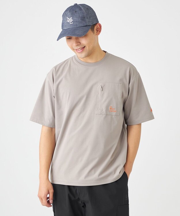 SHARE PARK MENS 【UVカット・吸水速乾・ストレッチ・軽量 】バックプリントポケットTシャツ（L・XLサイズ） グレー系