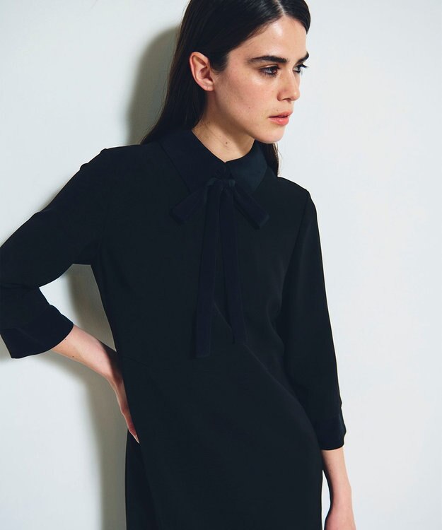 GRACE CONTINENTAL ダブルクロスドレス ブラック