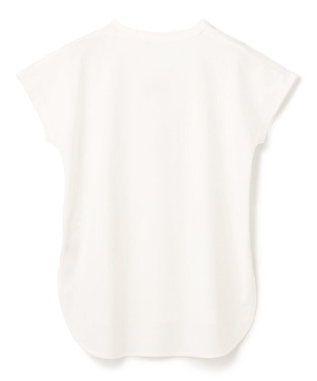 UNFILO L BEAUTY FORM ロゴ刺繍フレンチスリーブTシャツ 白[ロゴ小]