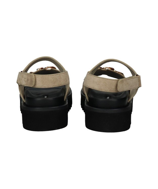 Bridget Birkin 【PARADIS COULEUR】メタルチェーン厚底フットベッドサンダル ベージュスウェード