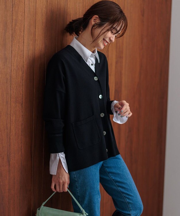 組曲 S コンパクトシャーティング フレア袖シャツ アイボリー系