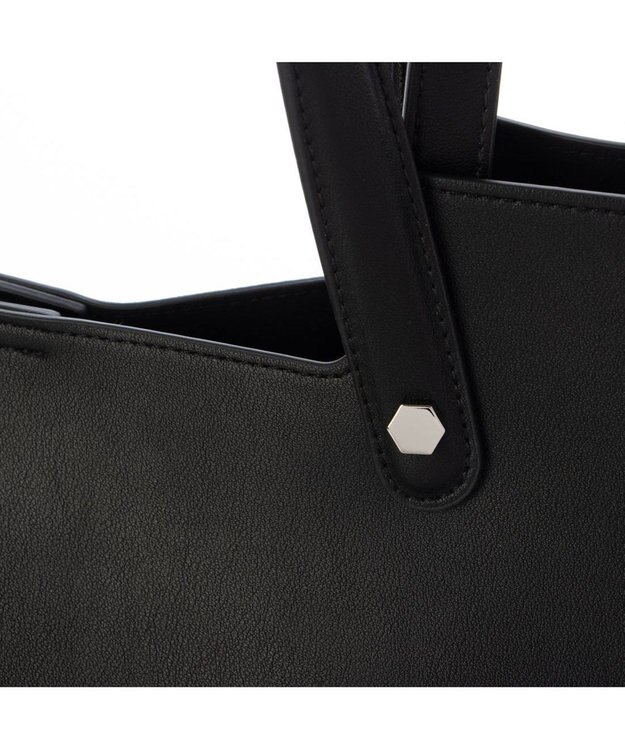 UNBILLION カシュカシュ cachecache / ポーチ付横長2ハンドルトート ブラック