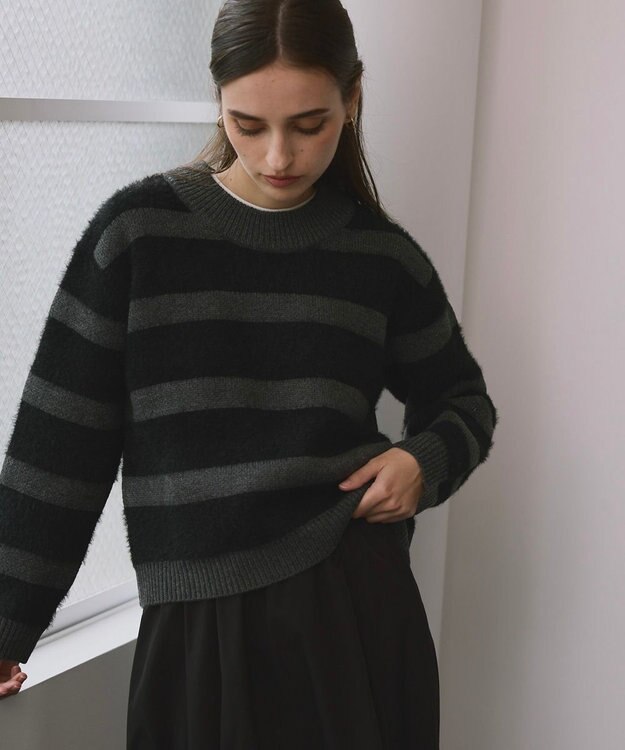 OP／FILA 【ocean pacific】ふんわりハグニットトップス ブラック