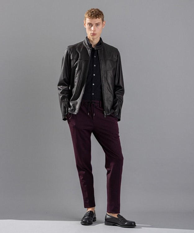 JOSEPH HOMME アロージャガードストレッチ　ウイングカラーシャツ ブラック系