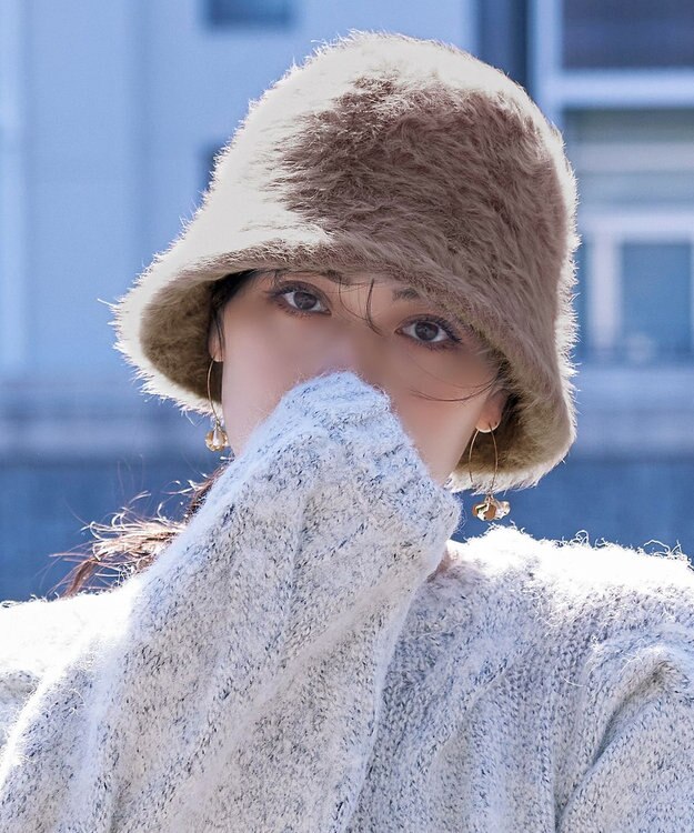 Tiaclasse ファーバケットハット モカ