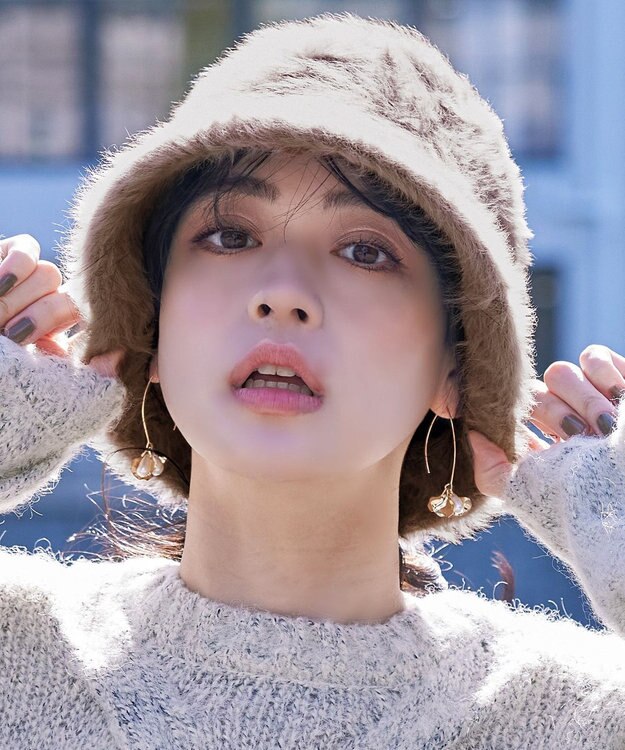 Tiaclasse ファーバケットハット モカ