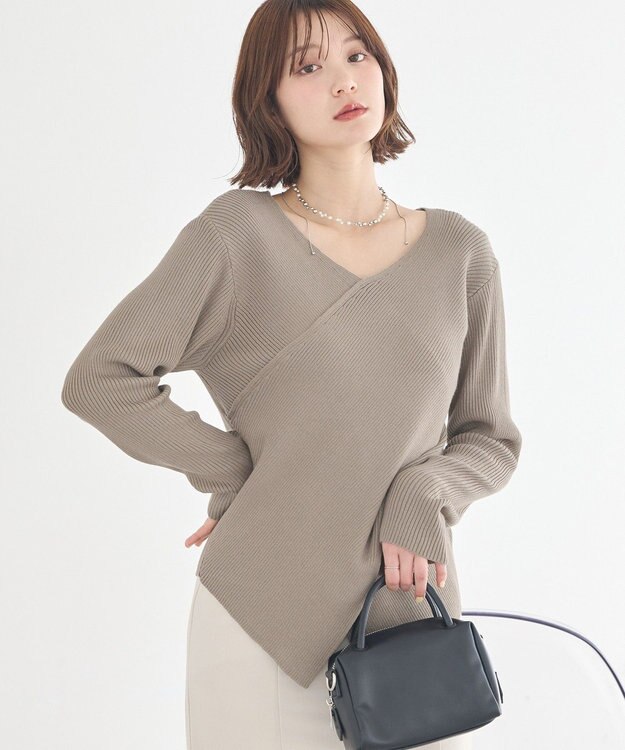 earth music&ecology クロスニットプルオーバー Mocha