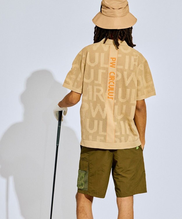 PW CIRCULUS 【手洗い可能】【UNISEX】ニットメッシュポロ ゴルフ ベージュ系