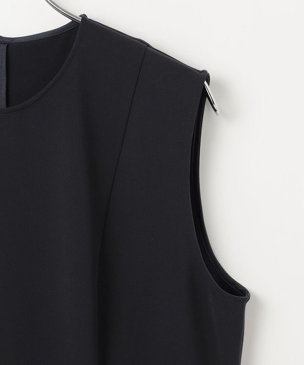 #Newans ＜亀恭子さんコラボ＞取り外し可能ケープ付きペプラムブラウス ネイビー