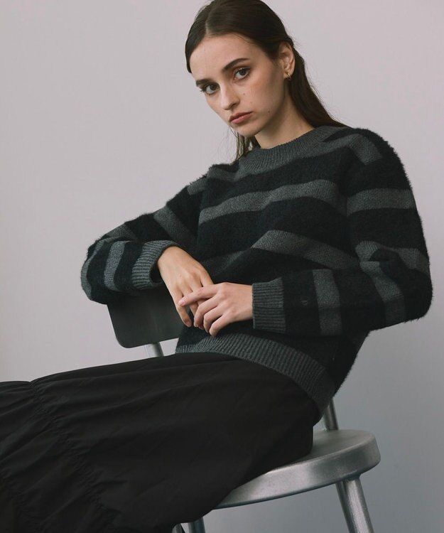 OP／FILA 【ocean pacific】ふんわりハグニットトップス ブラック