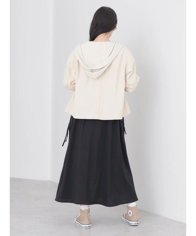 earth music&ecology パーカー付きミリタリーブルゾン Ecru