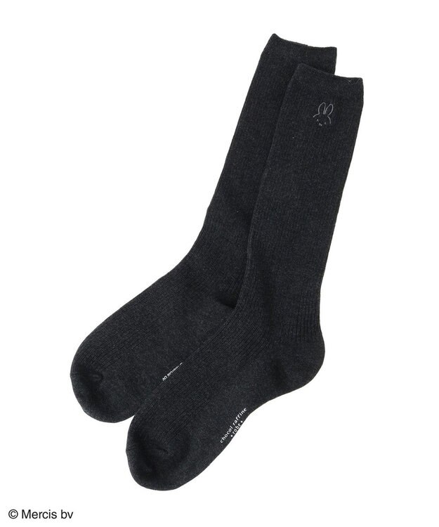 Green Parks Ｍｉｆｆｙ／ワンポイントリブハイソックス Charcoal Gray
