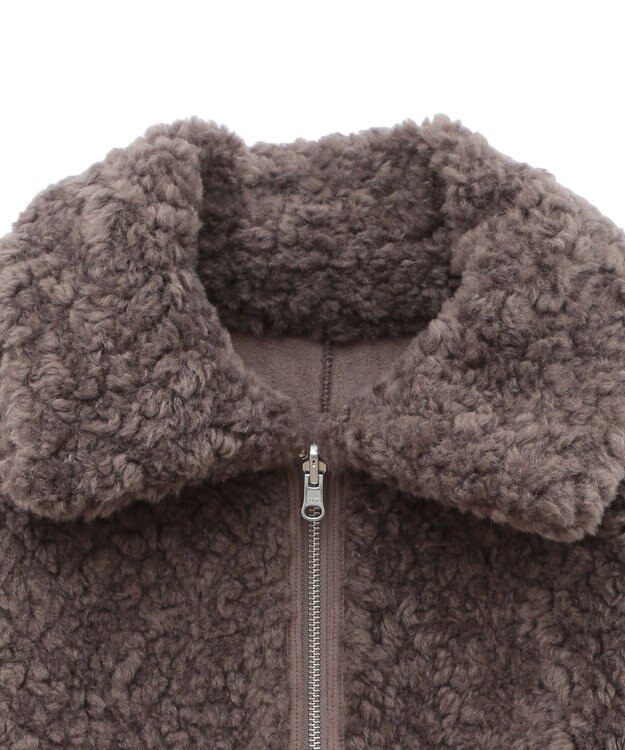 earth music&ecology リバーシブルフェイクムートンショートブルゾン モカ