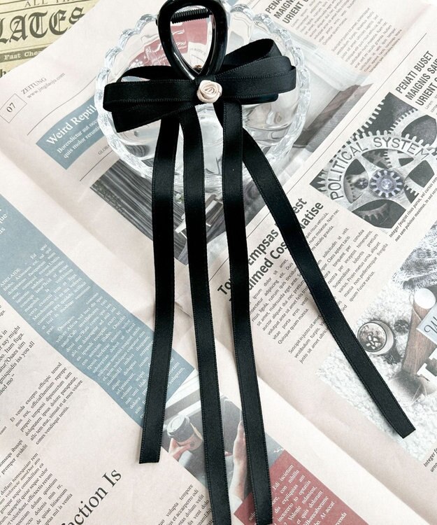 WEGO Lロングリボンバンスクリップ 柄2