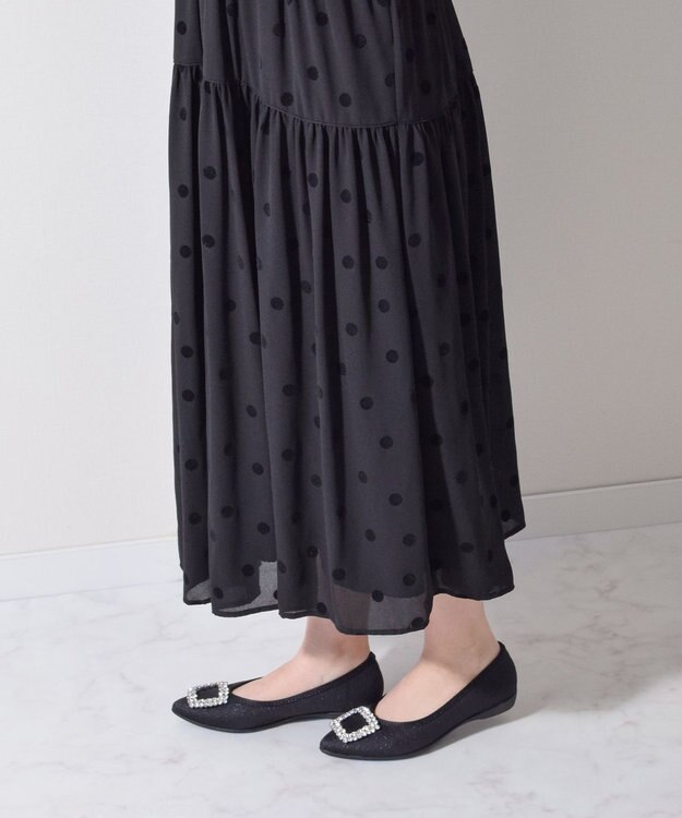 Bridget Birkin ＜2E＞【Bridget Birkin Walk】ビジューモチーフポインテッドパンプス ブラック雑材