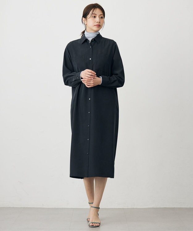 J.PRESS LADIES S ピーチポプリン ワンピース ブラック系