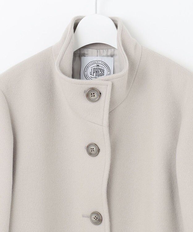 J.PRESS LADIES ショートビーバー スタンドカラー コート ベージュ系