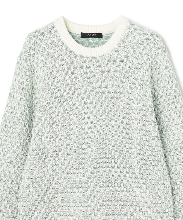 JOSEPH HOMME チャンディーガルジャガード　クルーネックニット スモーキーグリーン系