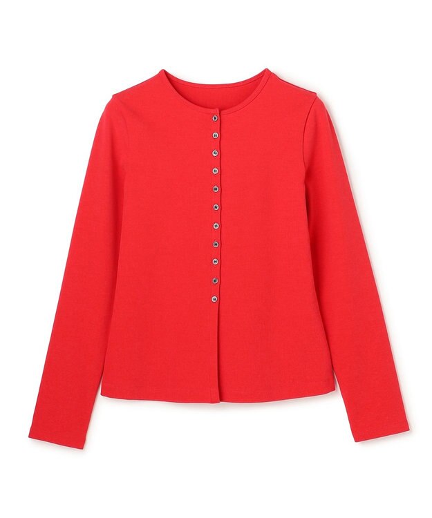 UNFILO ハイツイストスムース カーディガン レッド