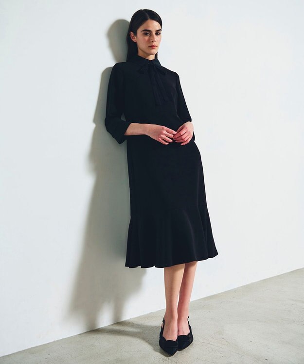 GRACE CONTINENTAL ダブルクロスドレス ブラック