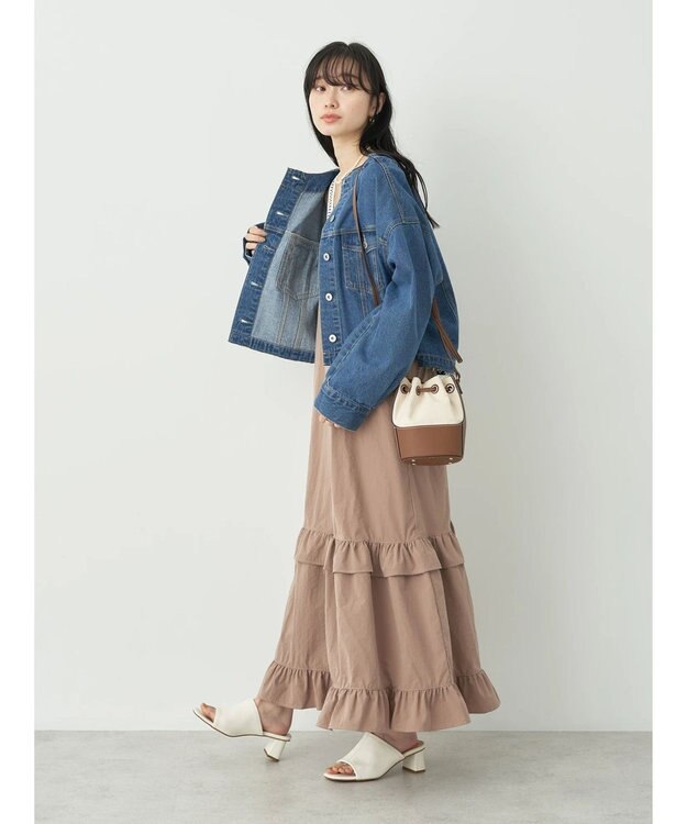 earth music&ecology ノーカラーＧジャン Medium Indigo