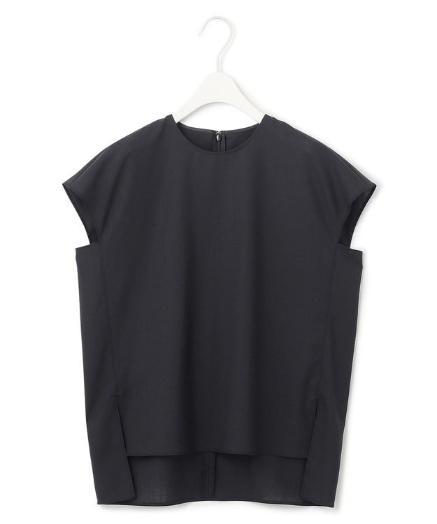 ICB 【洗える】 サマーウールトロ ブラウス ブラック系