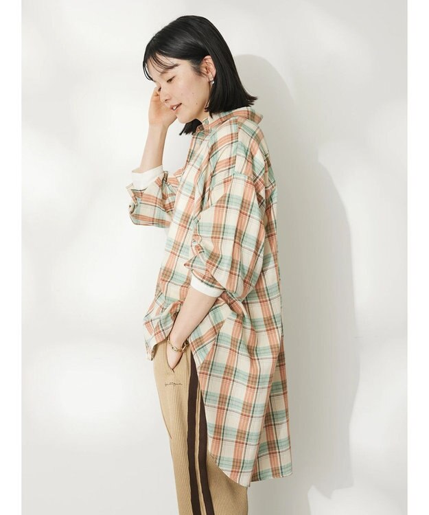 CRAFT STANDARD BOUTIQUE チェックフィッシュテールチュニック Beige